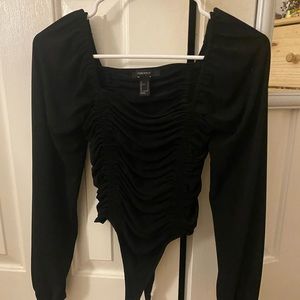 forever 21 off the shoulder scrunchy bodysuit